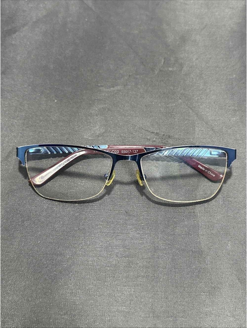 Nicole Miller Fitzroy C03 Navy Semi Rimless Eyeglasses Frames 55-17-137
